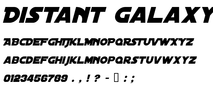 Distant Galaxy Italic font